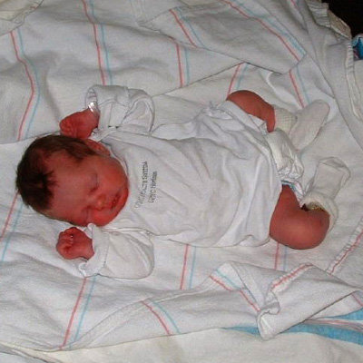 Madeleine, half a day old